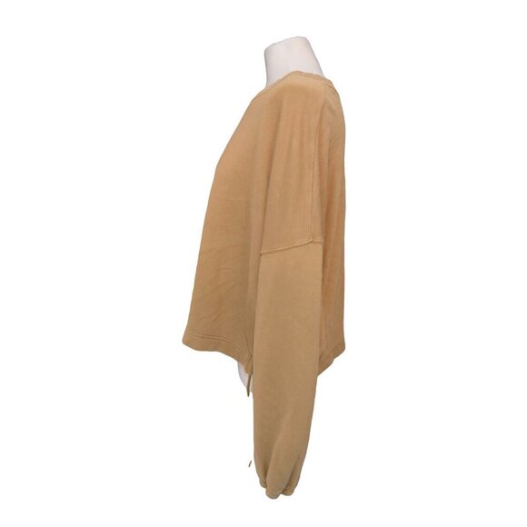Offline by Aerie Cropped Weekend Sweater Caramel Tan XXL Oversized Baggy Lounge - Picture 3 of 9